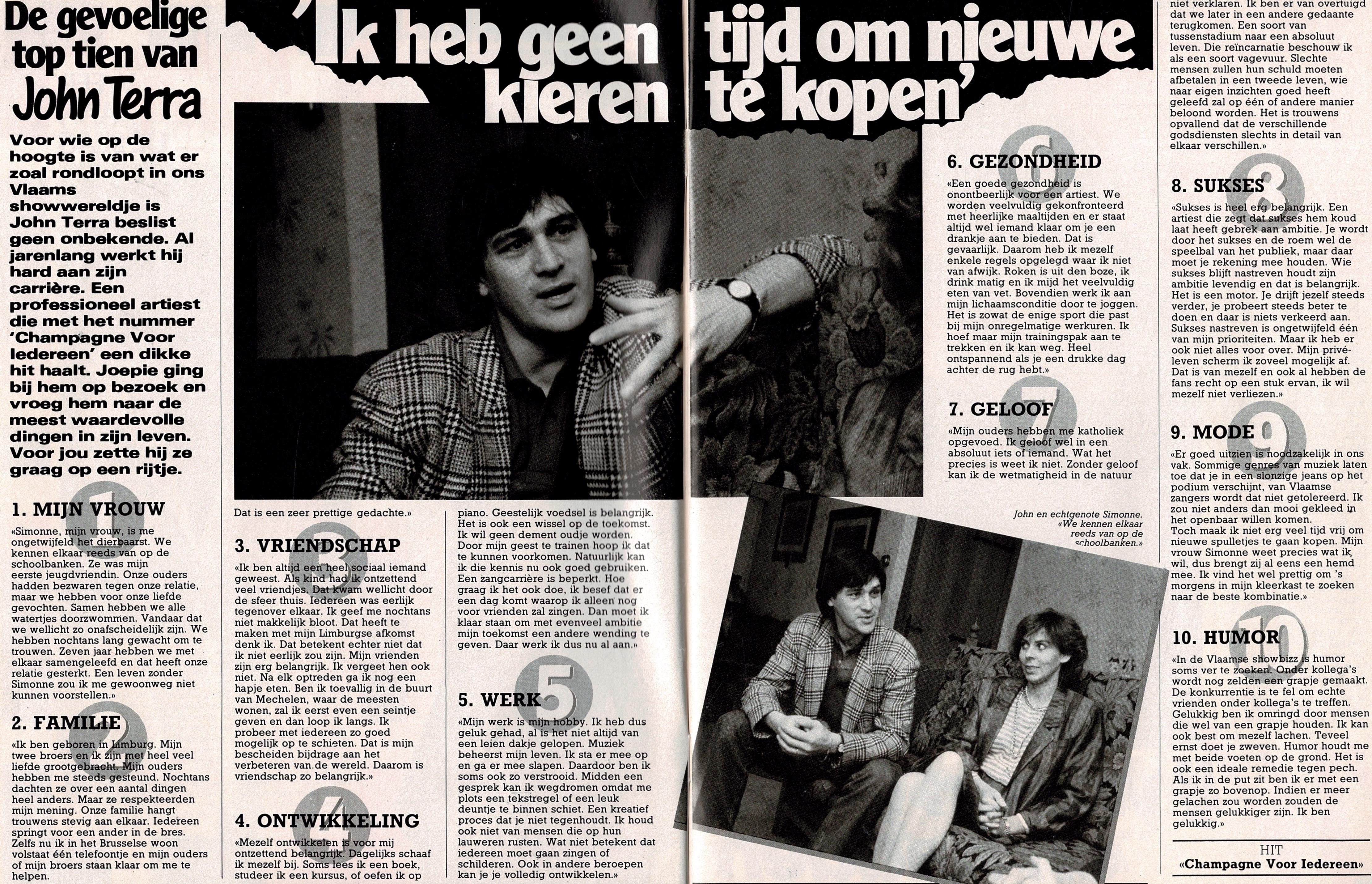De gevoelige Top 10 van John Terra (Joepie 5 juli 1987) – Toen gisteren ...